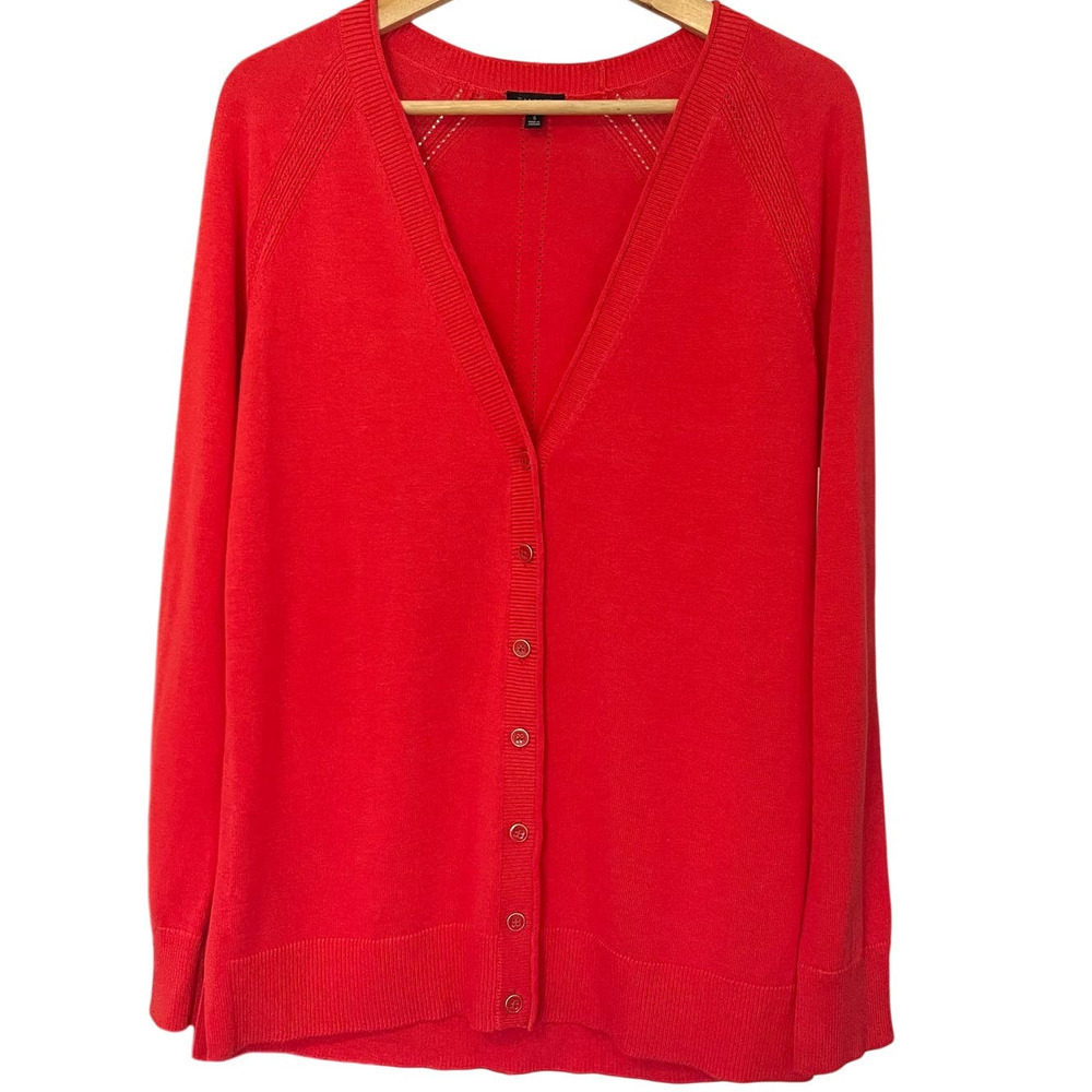 TALBOTS Women's Long Cardigan Cherry Size Small